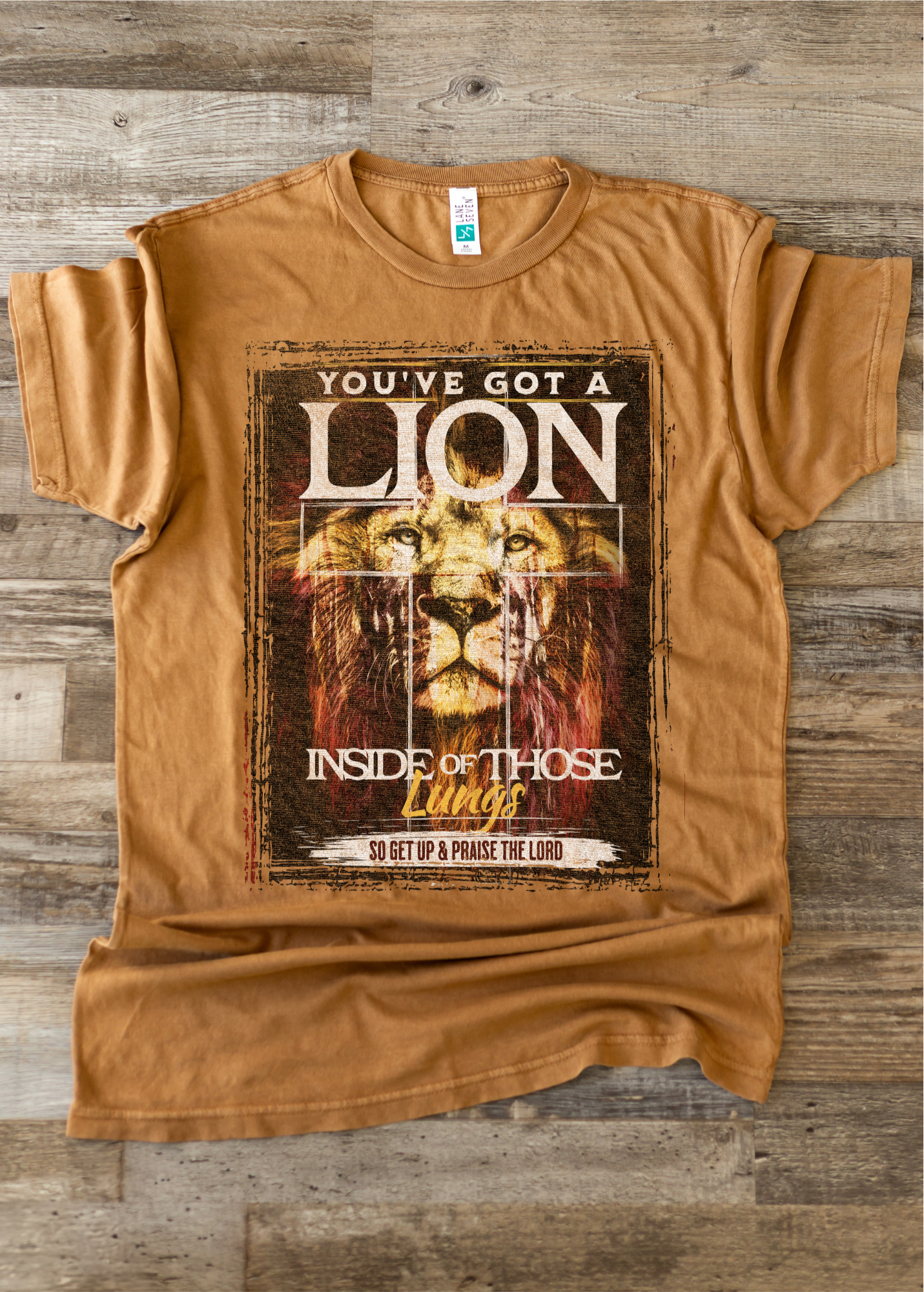 Lion Lane Seven Distressed Graphic Tee