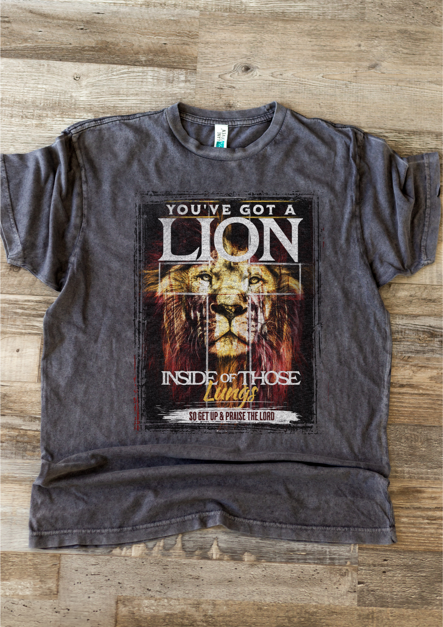 Lion Lane Seven Distressed Graphic Tee