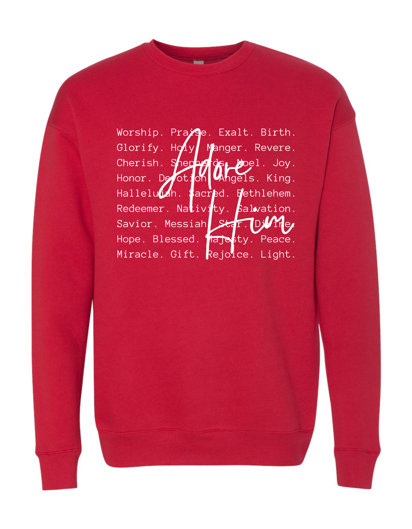 Adore Him Christmas Crewneck (Red)