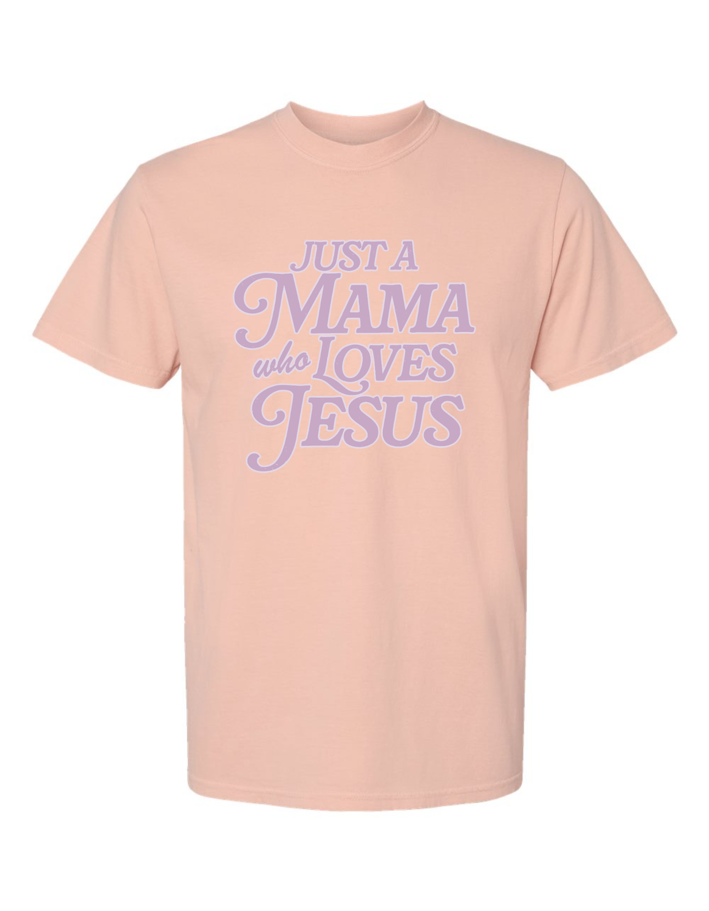 Just A Mom Tee- Peachy