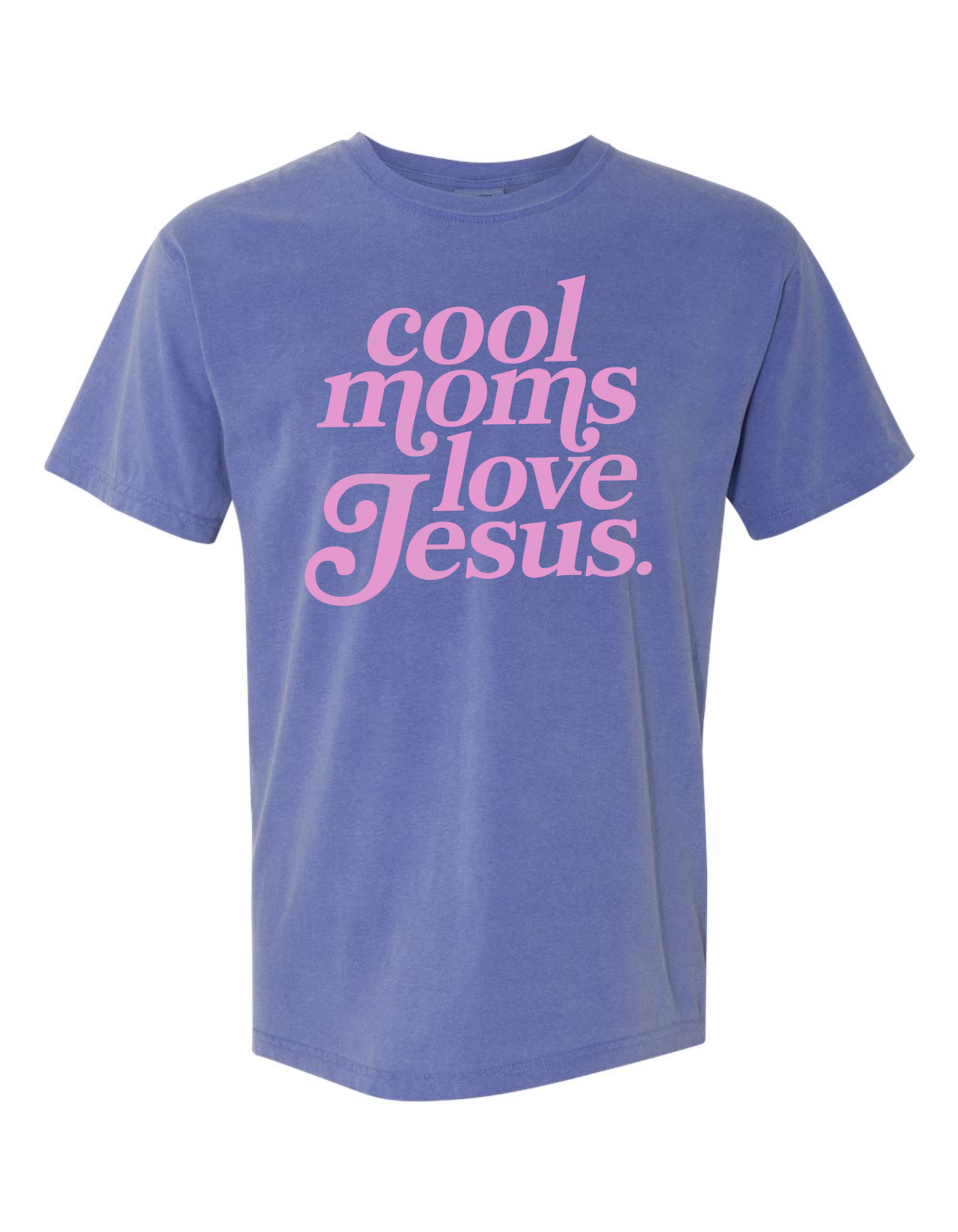 Cool Moms Love Jesus Tee (Periwinkle)