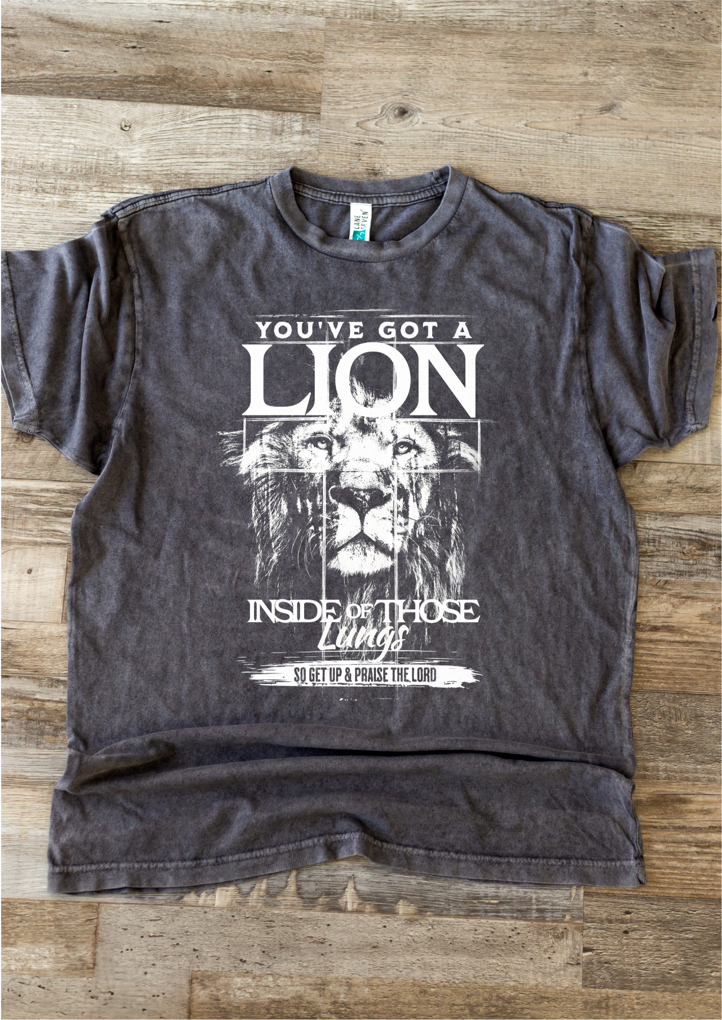 Lion Lane Seven Distressed Graphic Tee