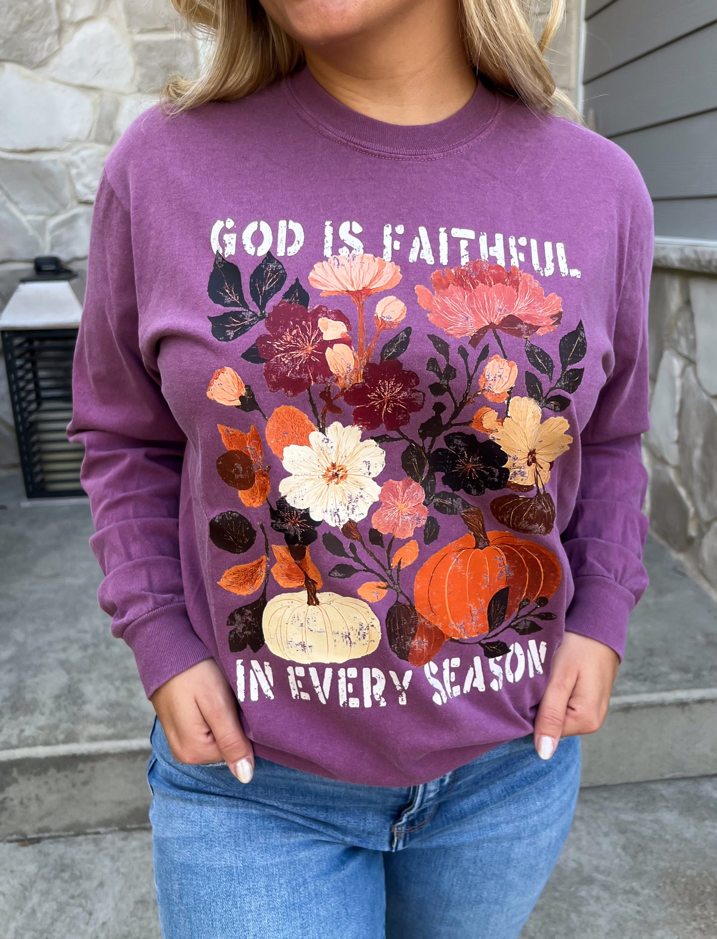 God is Faithful Long Sleeve Tee
