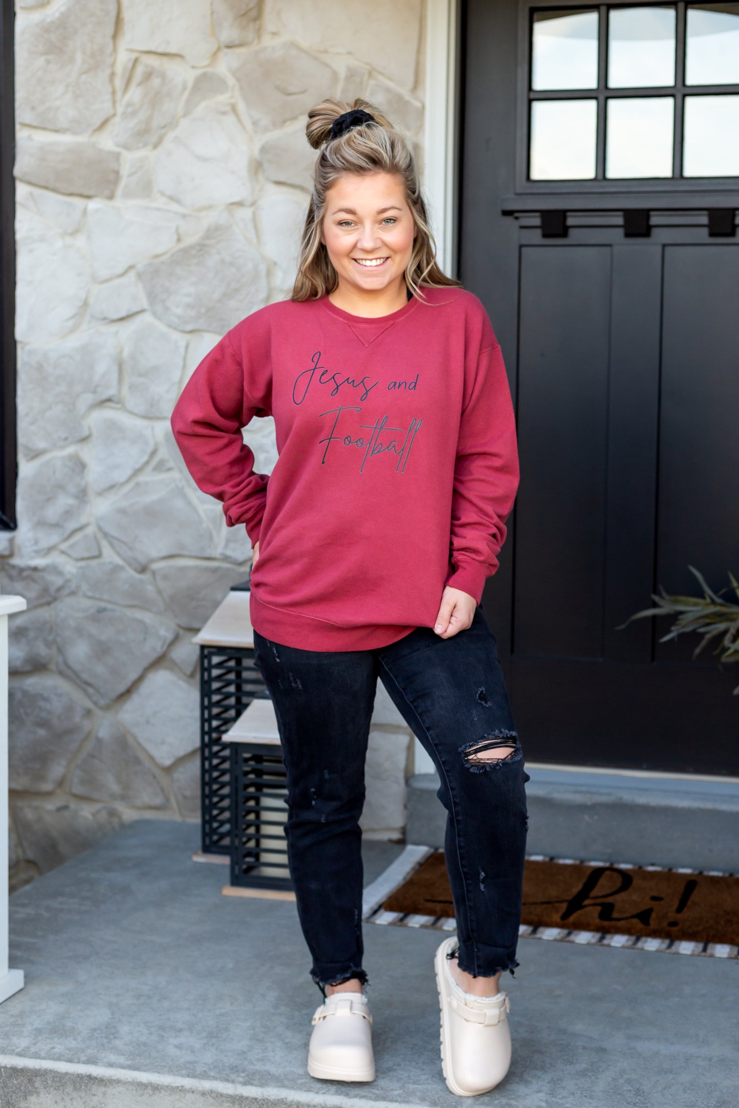 Jesus and Football Oversized Crew