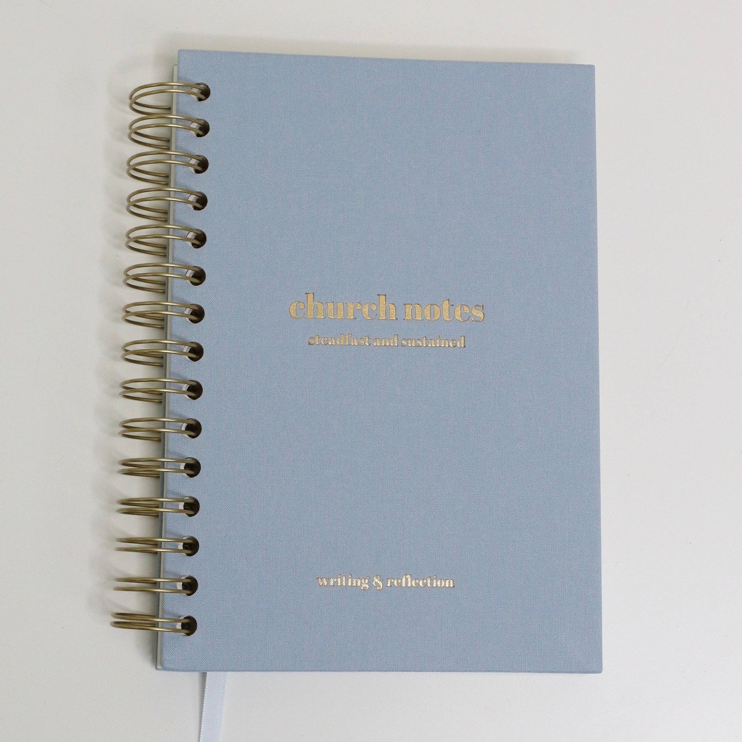 Church Notes Journal - Spiral Linen Blue