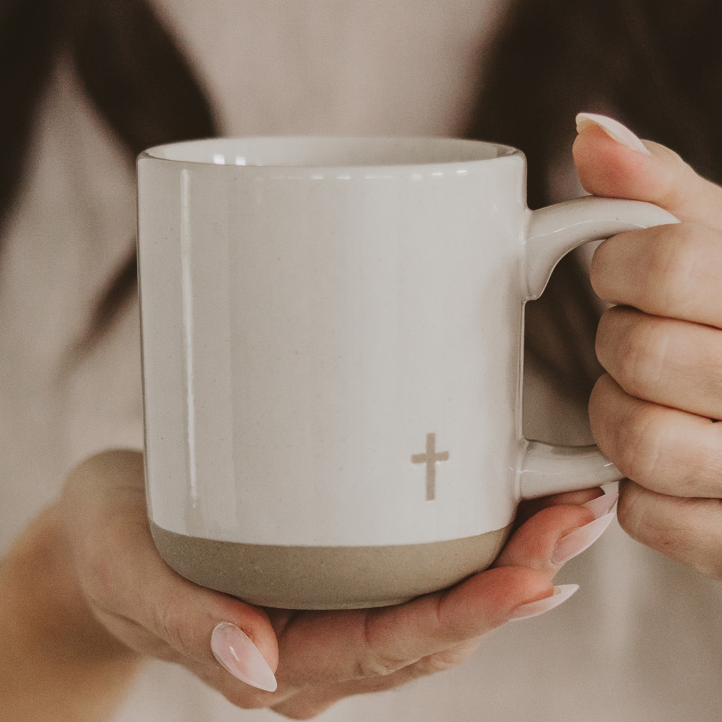 Cross Stoneware Coffee Mug - Home Decor & Gifts