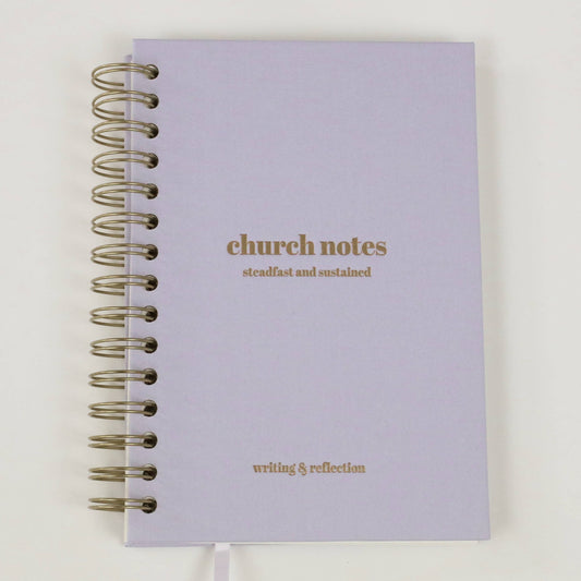 Church Notes Journal - Spiral Linen Purple