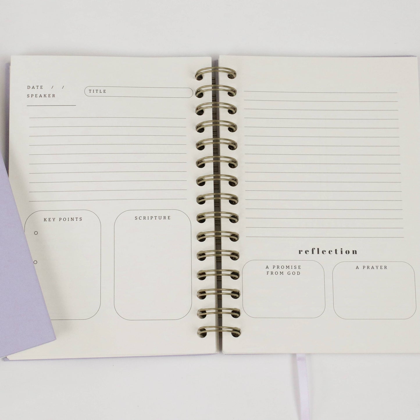 Church Notes Journal - Spiral Linen Purple