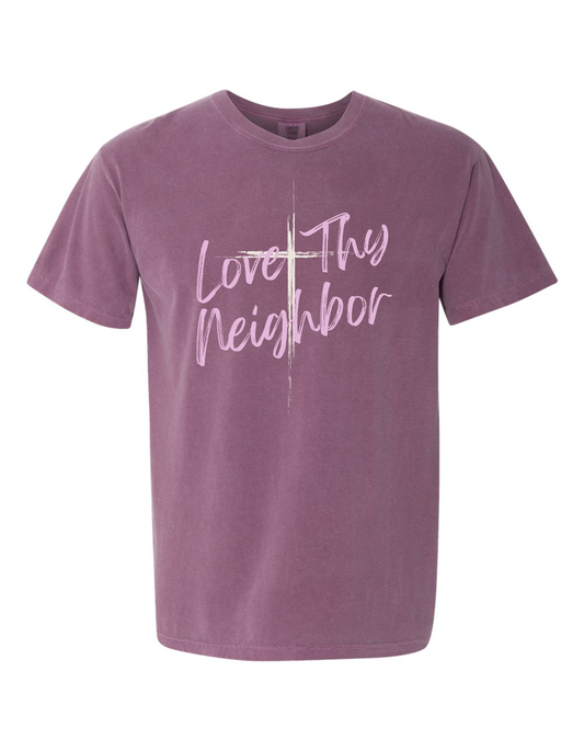Love Thy Neighbor Tee (Berry)