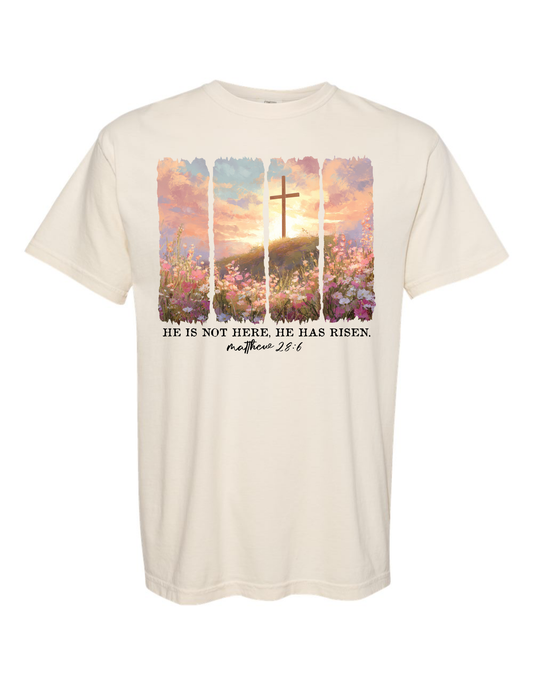 He Is Risen Floral Tee (Ivory)