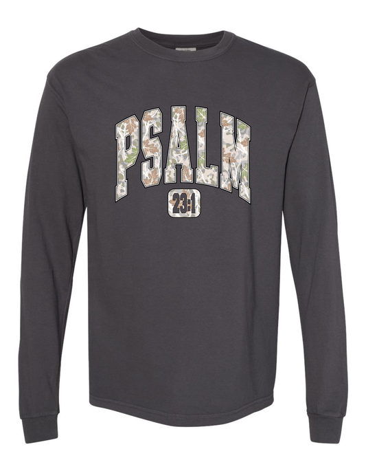 Camo Psalm 23:1 Long Sleeve Tee (Graphite)