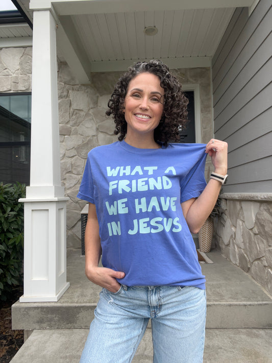 What A Friend Tee (Flo Blue)