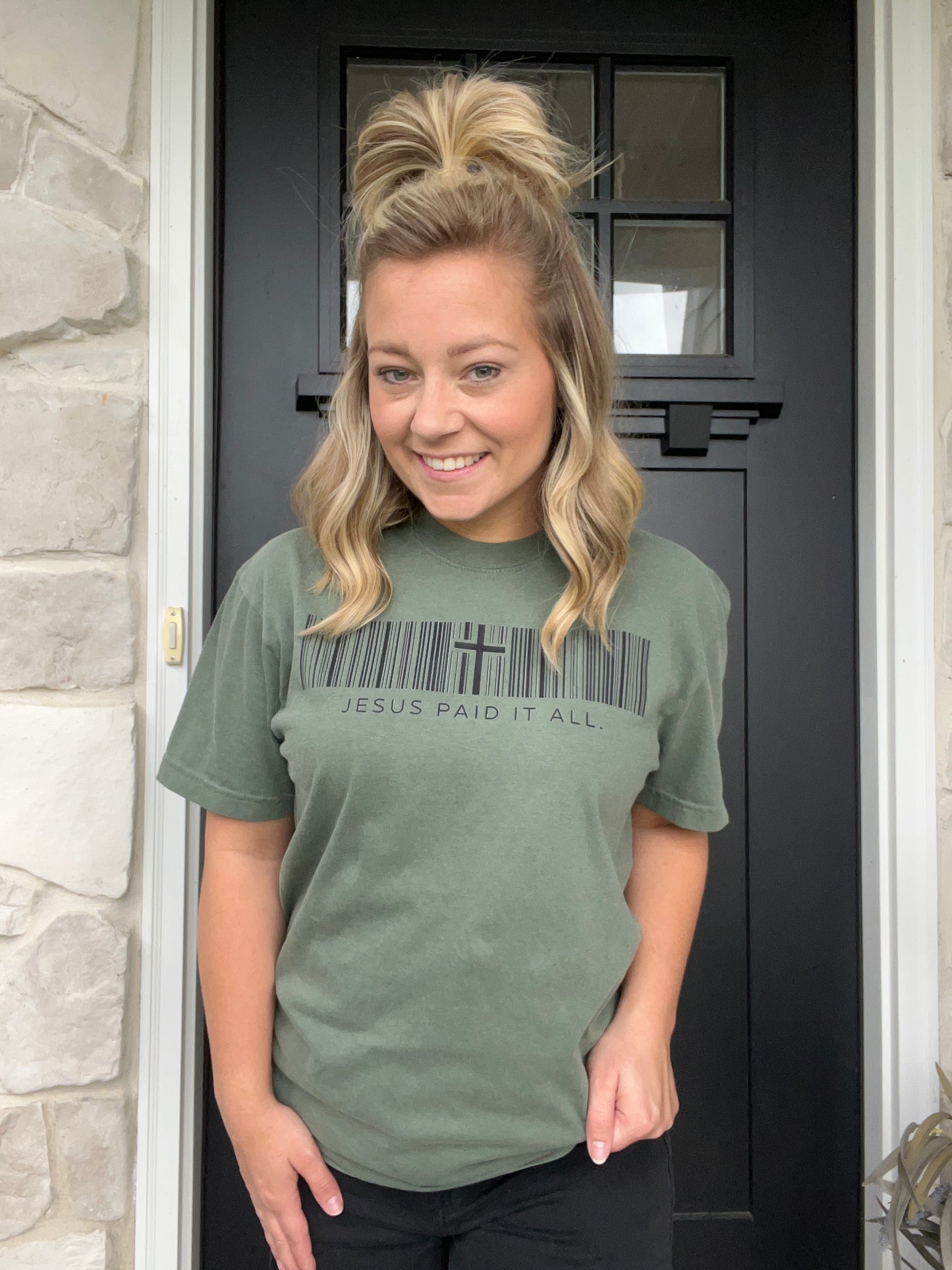 Jesus Paid It All Tee (Moss)