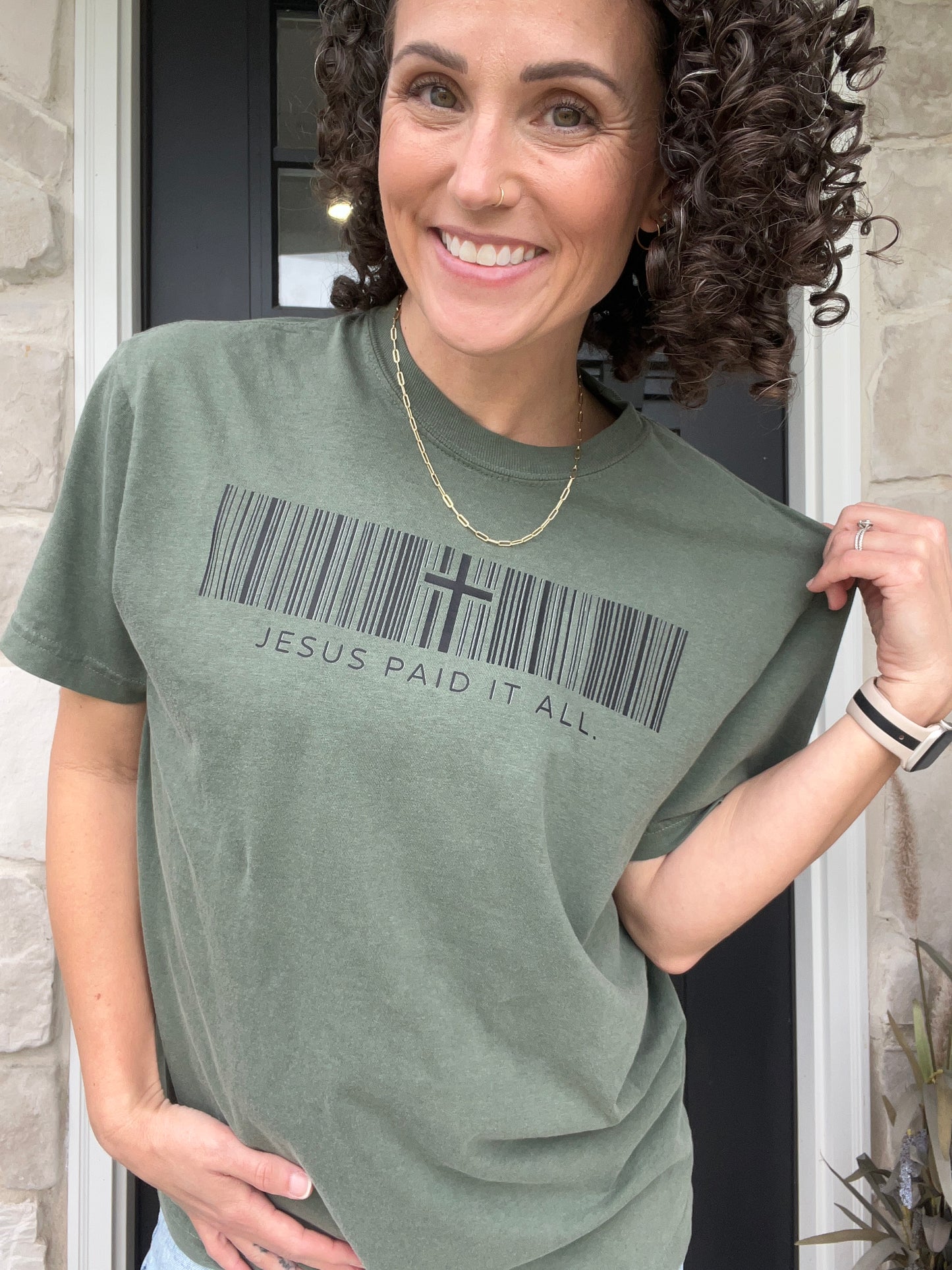 Jesus Paid It All Tee (Moss)