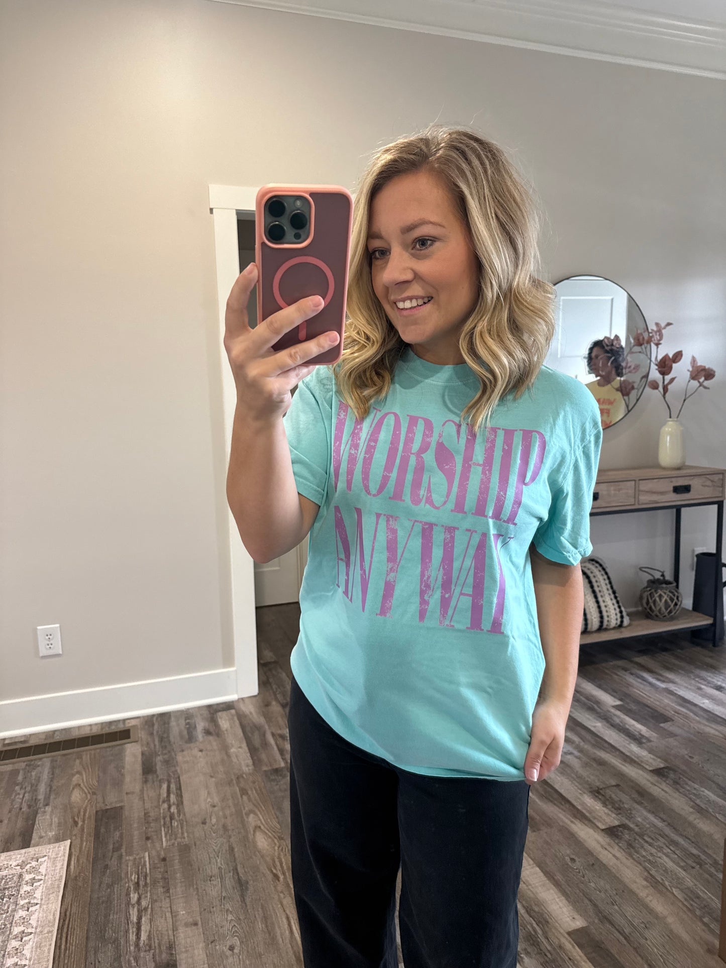 Worship Anyway Tee (Chalky Mint)