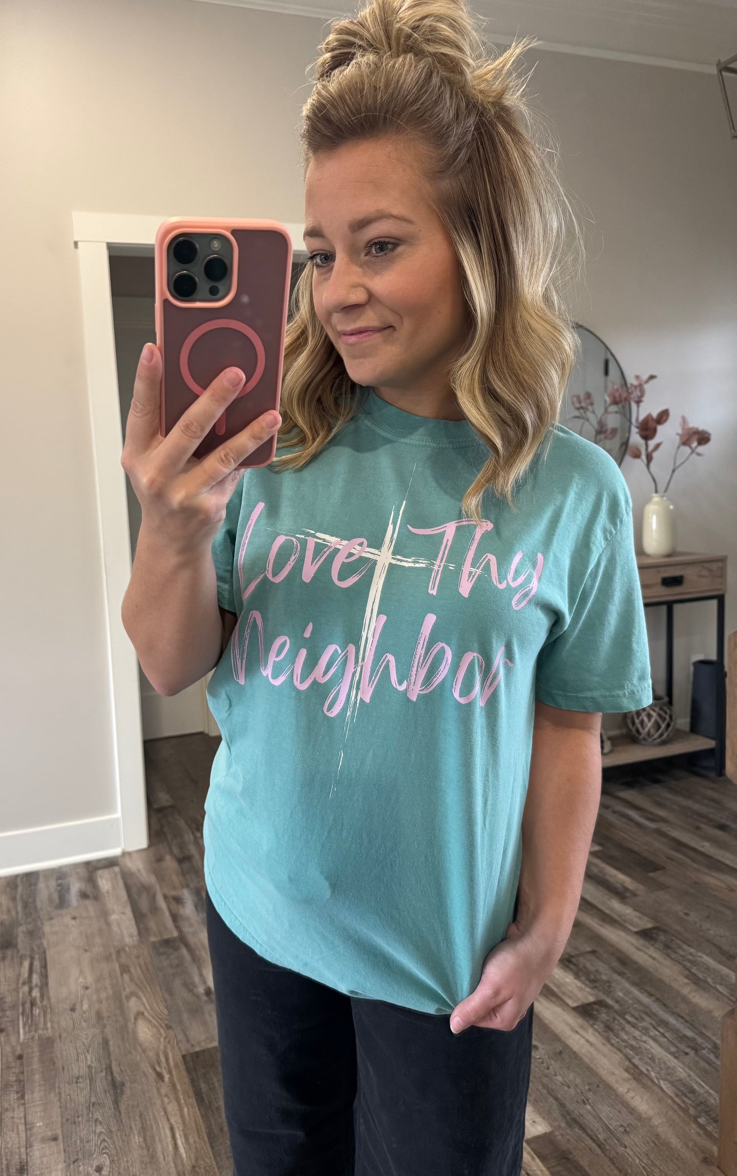 Love Thy Neighbor Tee (Seafoam)
