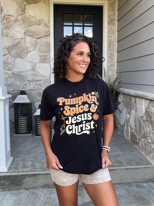Pumpkin Spice & Jesus Christ tee