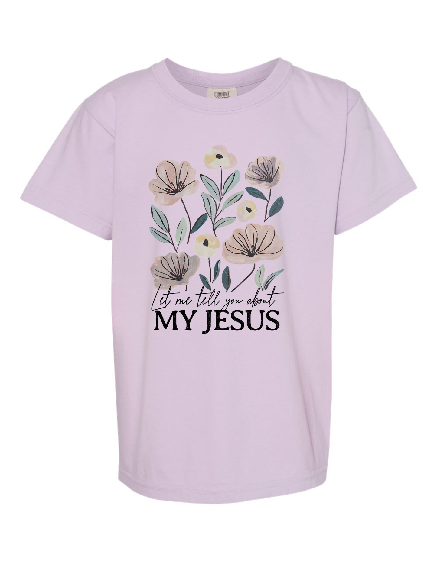 Kids My Jesus Floral- Comfort Colors Tee